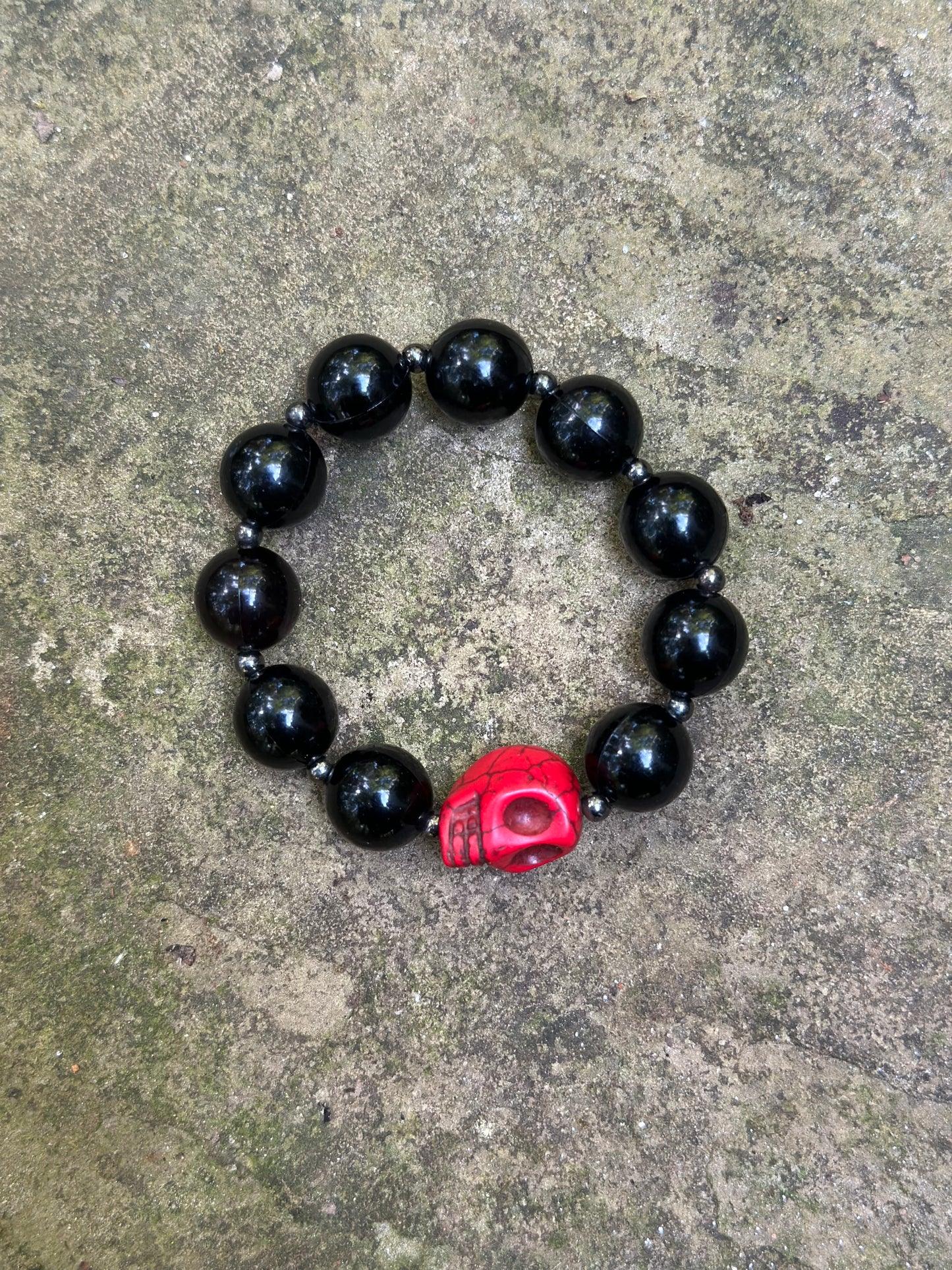 Red and Black Skull Bracelet