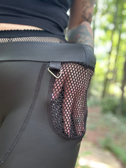Shiny, Mesh Leggings